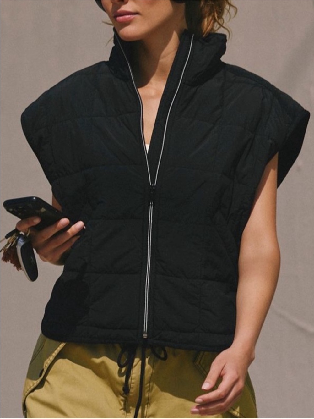 NWT Free People Movement Pippa Packable Puffer Vest in Black